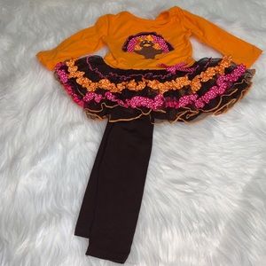 Thanksgiving turkey outfit - girls - 12 months